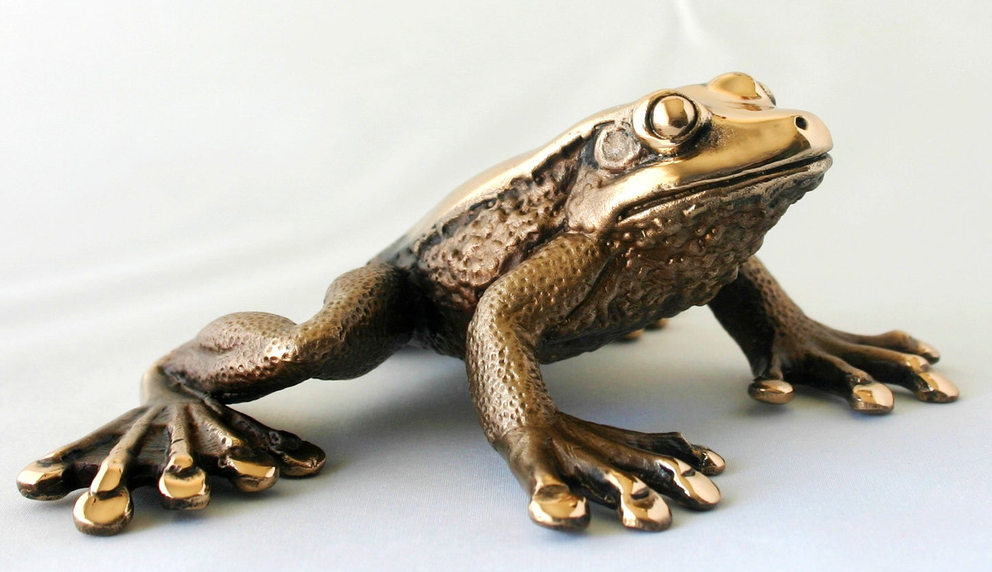 BELL FROG foundry cast bronze
